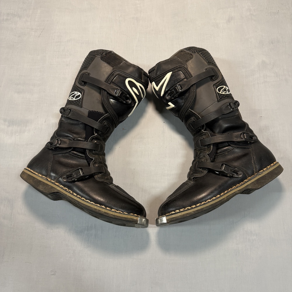 Alpinestars Tech 4 Boots size US 11 Black / Brown Nice Condition Suede Leather